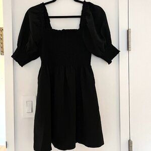 Hillhouse Nap Dress, Black Chiffon, XS
